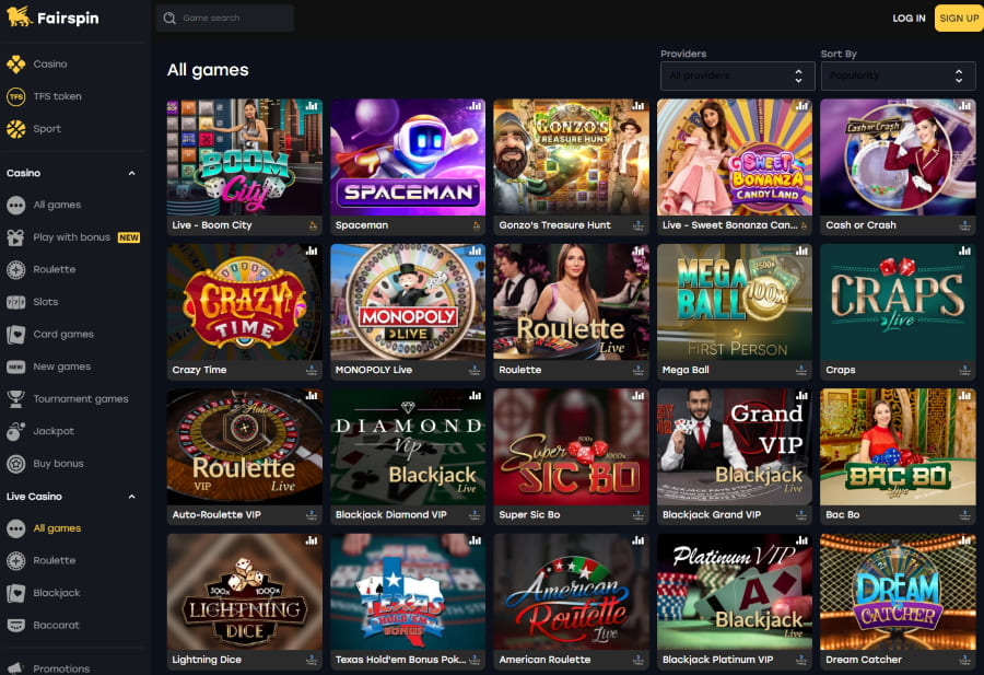 Fairspin Casino All Games